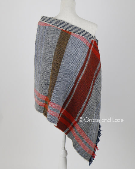 Reversible Button Scarf/Poncho