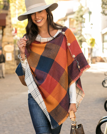 Reversible Button Scarf/Poncho