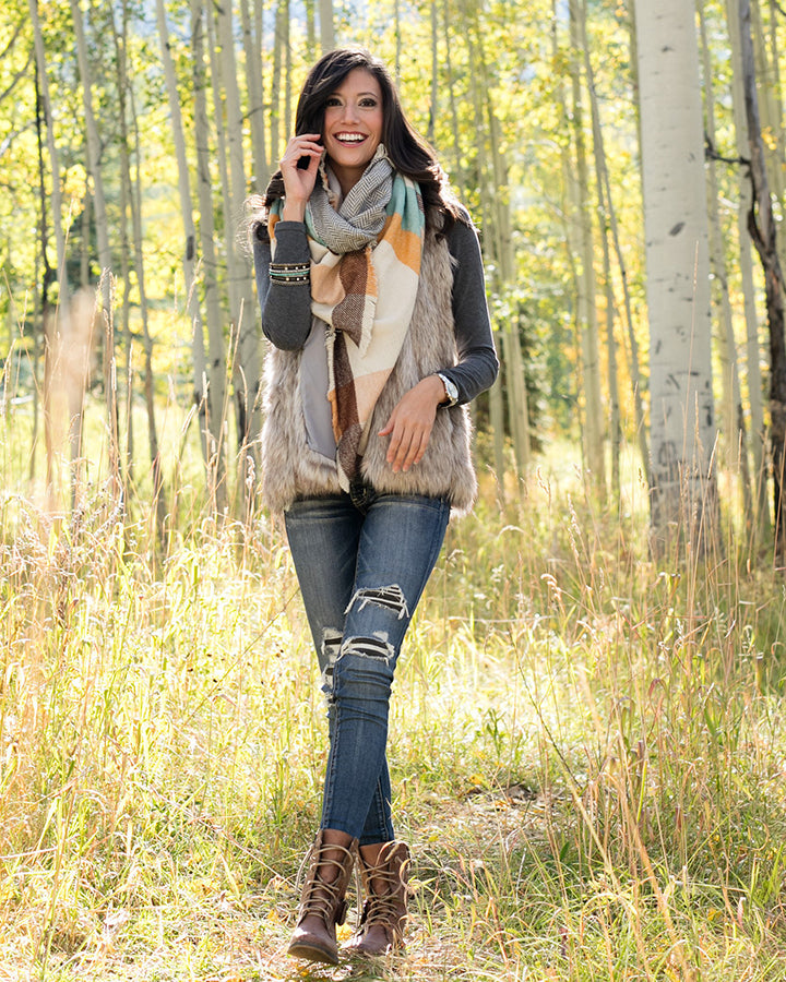 Reversible Button Scarf/Poncho