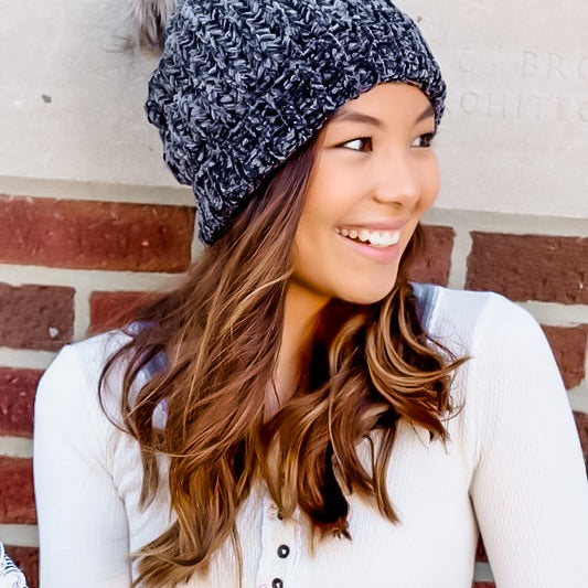 Winter Excursion Chenille Pom-Pom Beanie