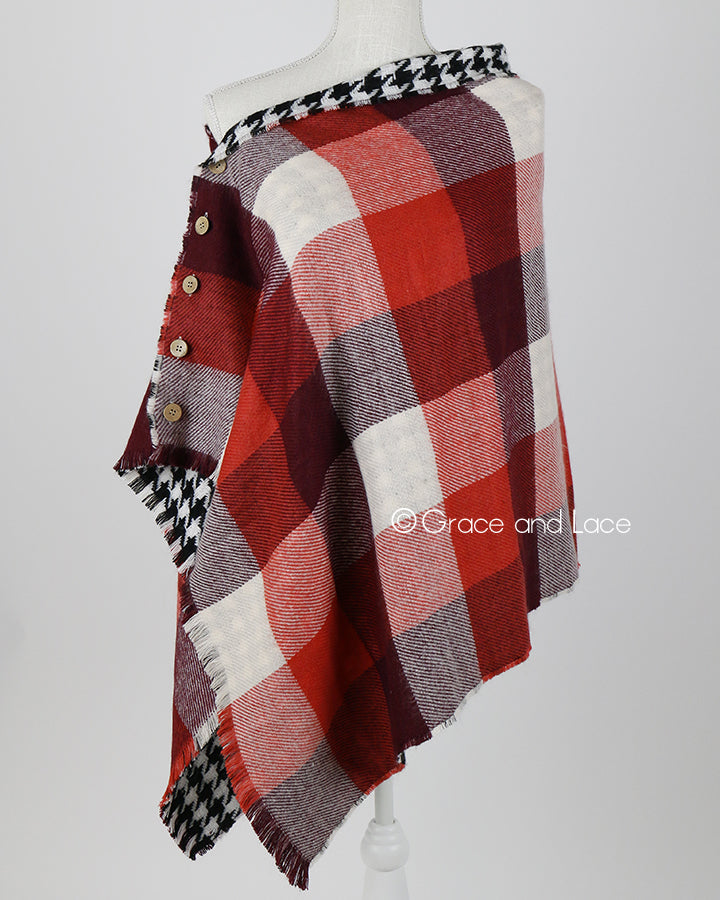 Reversible Button Scarf/Poncho