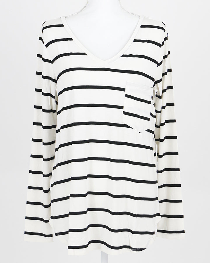 Long Sleeve Perfect Pocket Tee (Solids/Prints)