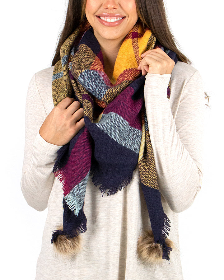 Plaid Triangle Scarf