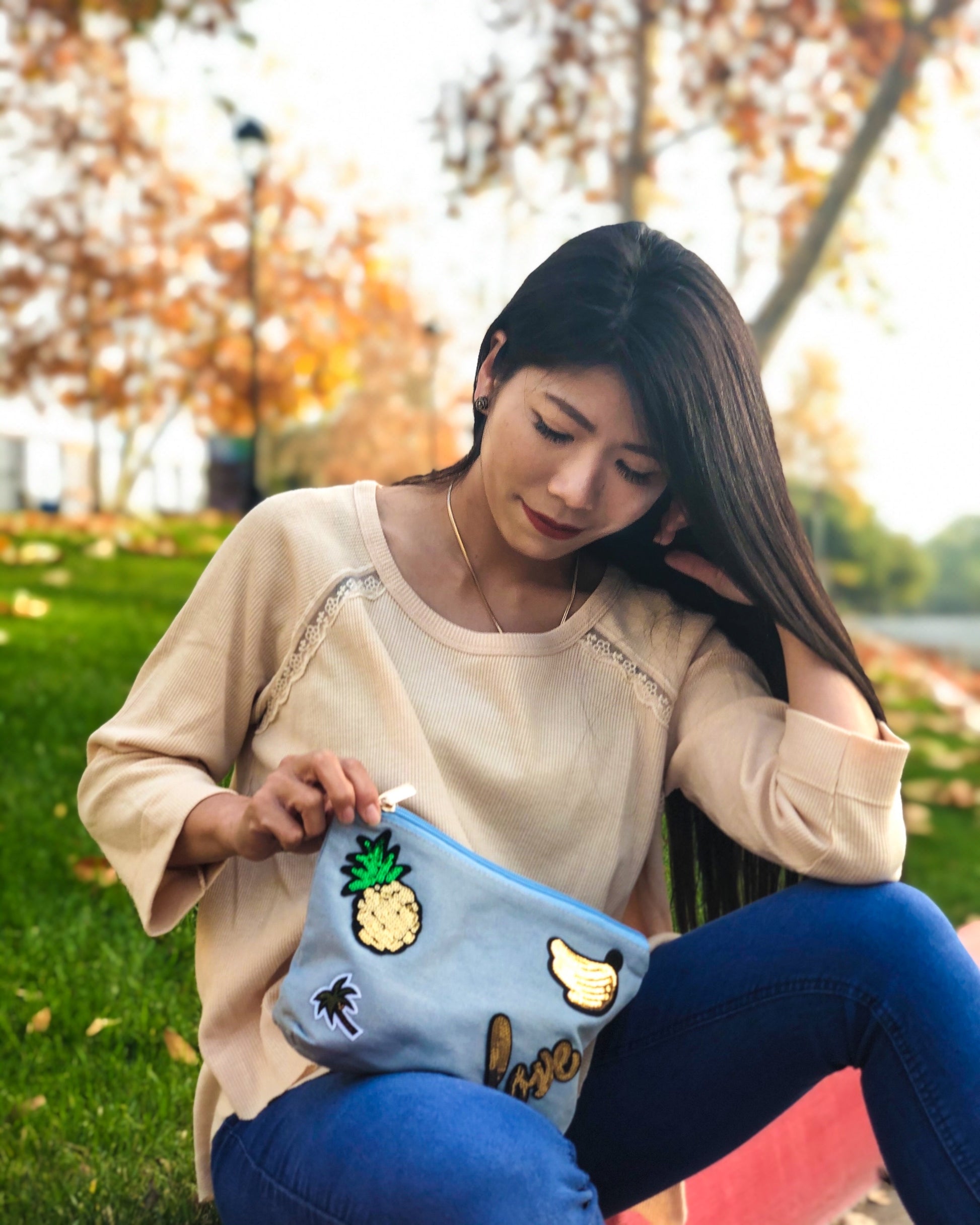 Tropics Pouch in Chambray