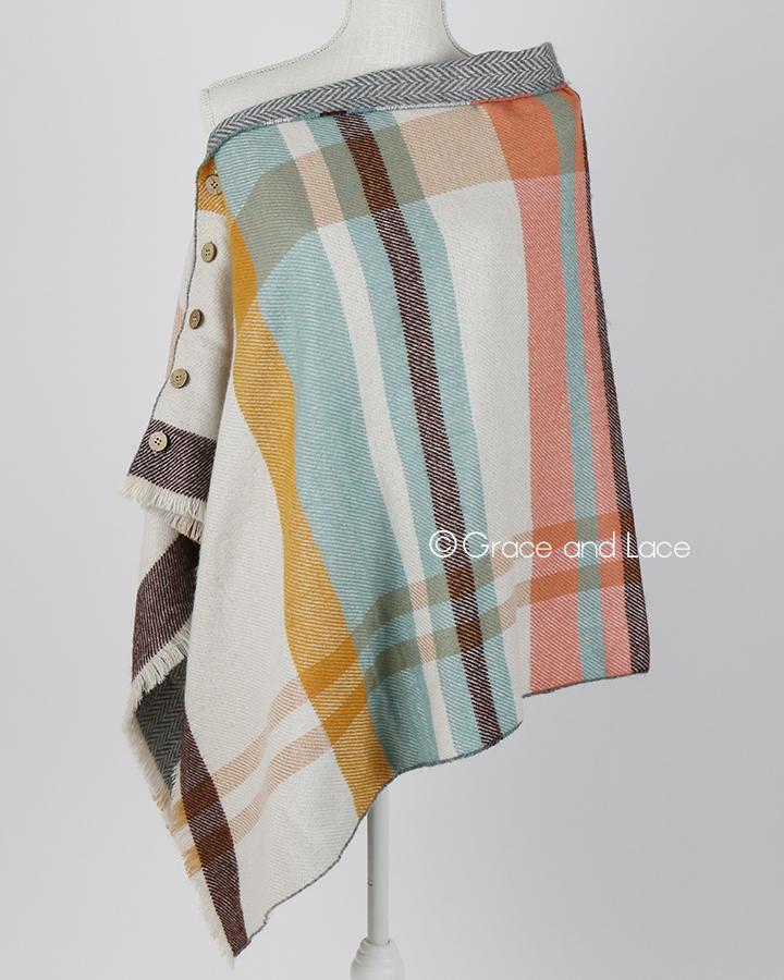 Reversible Button Scarf/Poncho