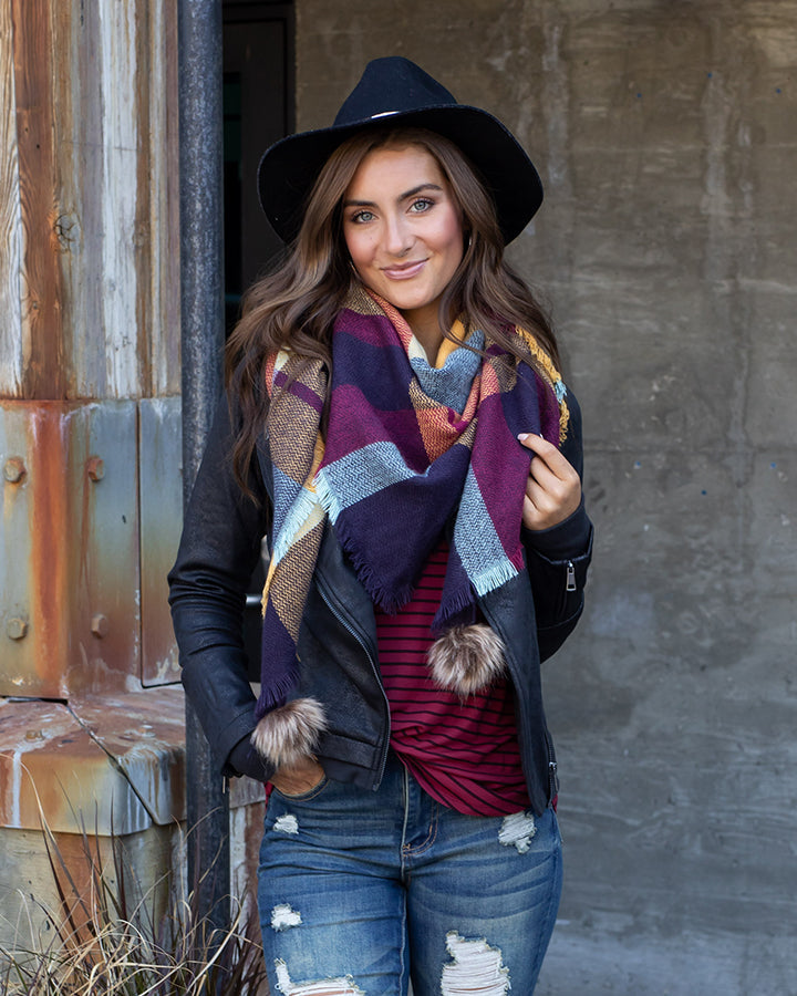 Plaid Triangle Scarf