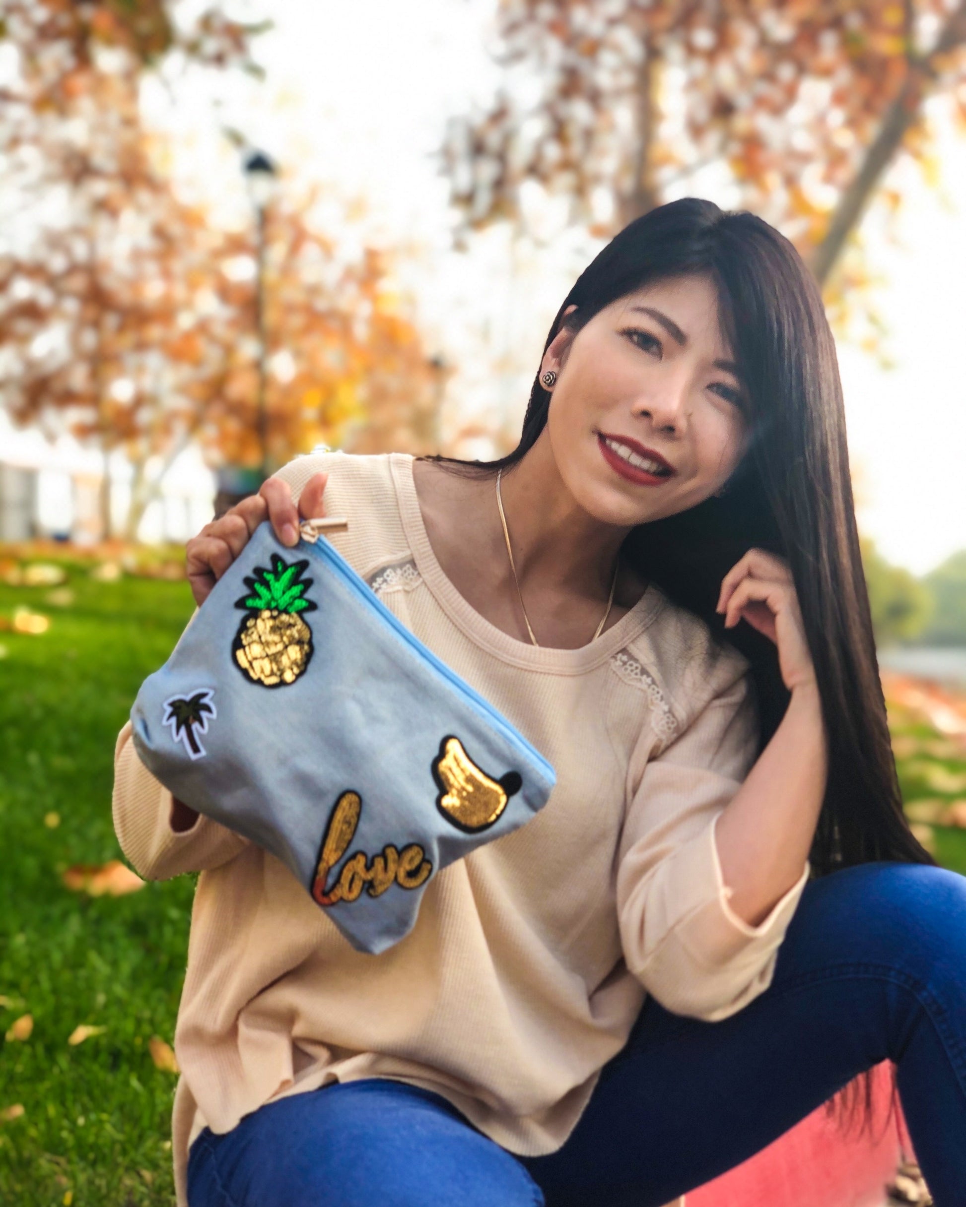 Tropics Pouch in Chambray