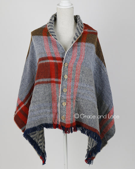 Reversible Button Scarf/Poncho