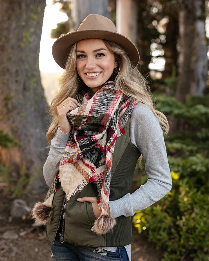 Plaid Triangle Scarf
