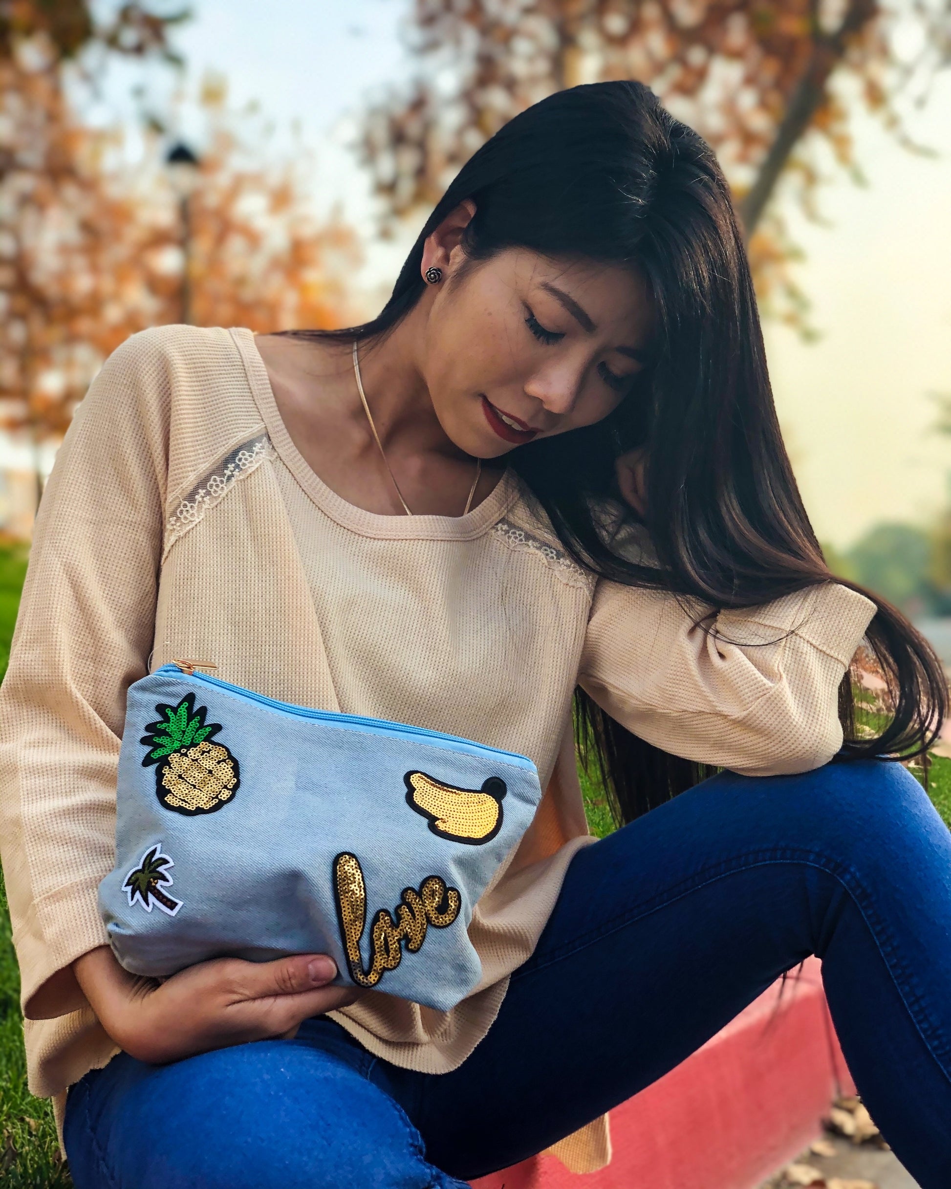 Tropics Pouch in Chambray