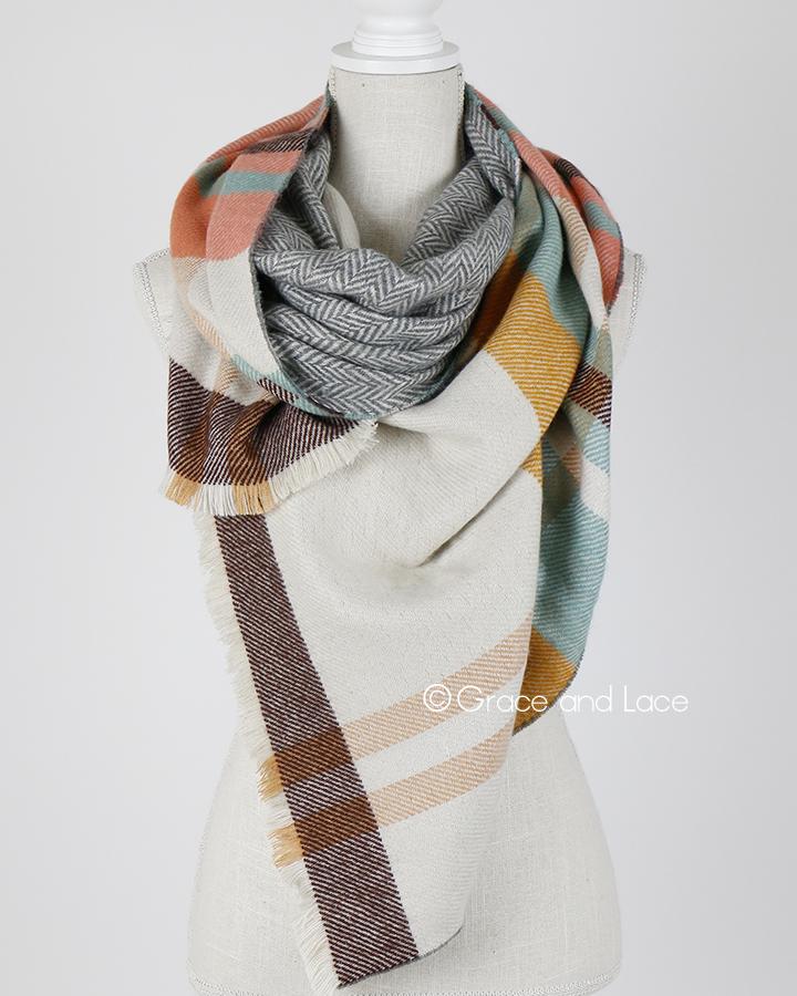 Reversible Button Scarf/Poncho