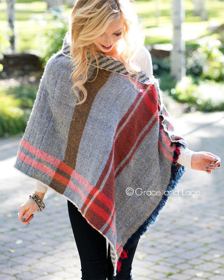 Reversible Button Scarf/Poncho