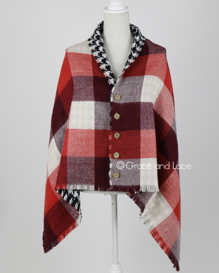 Reversible Button Scarf/Poncho
