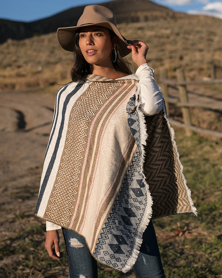 Reversible Button Scarf/Poncho