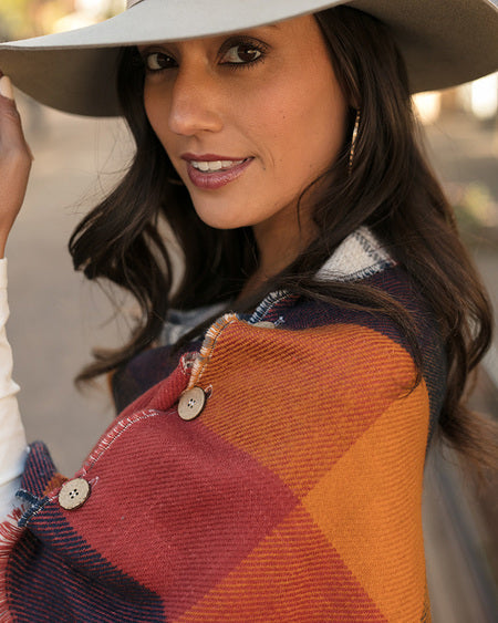 Reversible Button Scarf/Poncho