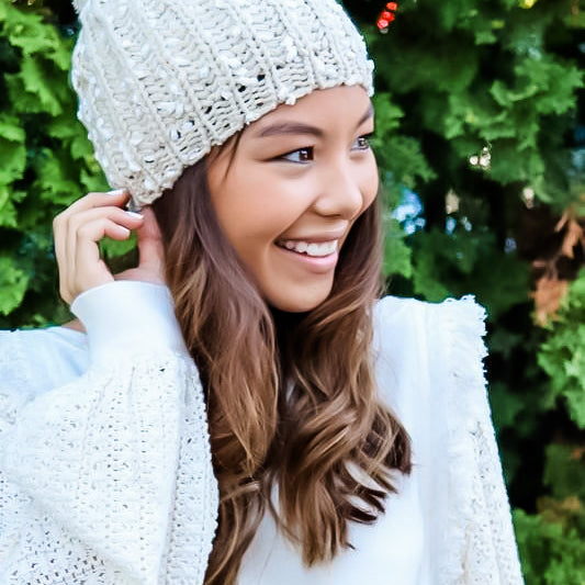 Snow Bunny Pom-Pom Beanie