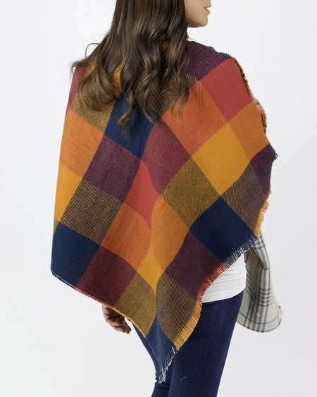 Reversible Button Scarf/Poncho