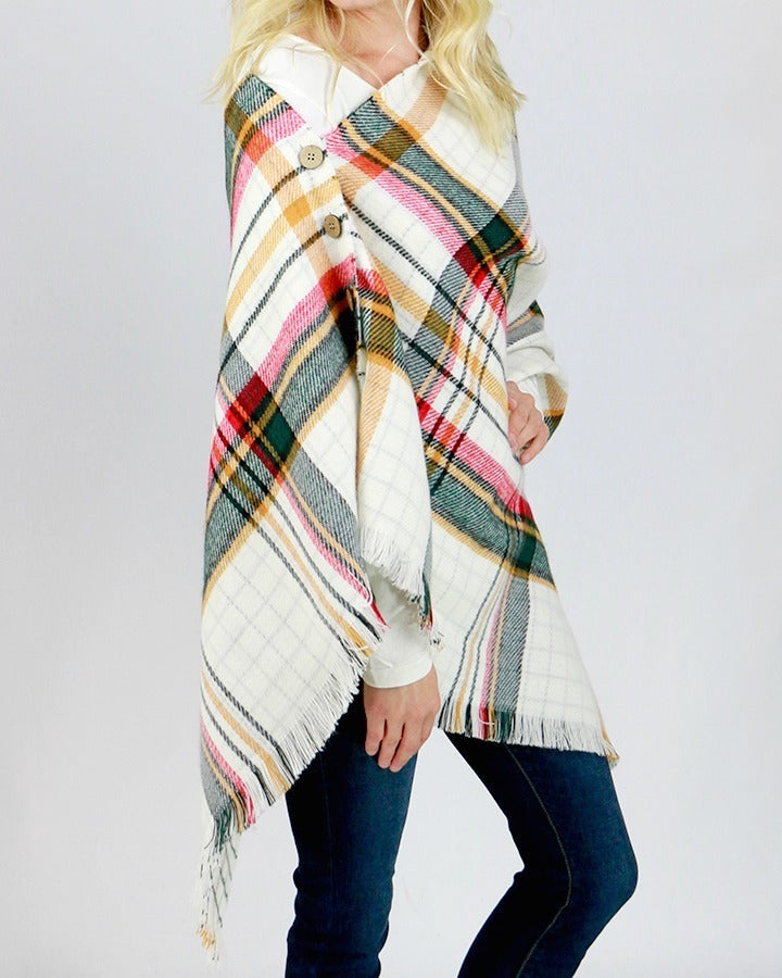 Reversible Button Scarf/Poncho