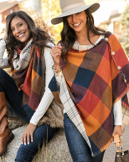 Reversible Button Scarf/Poncho