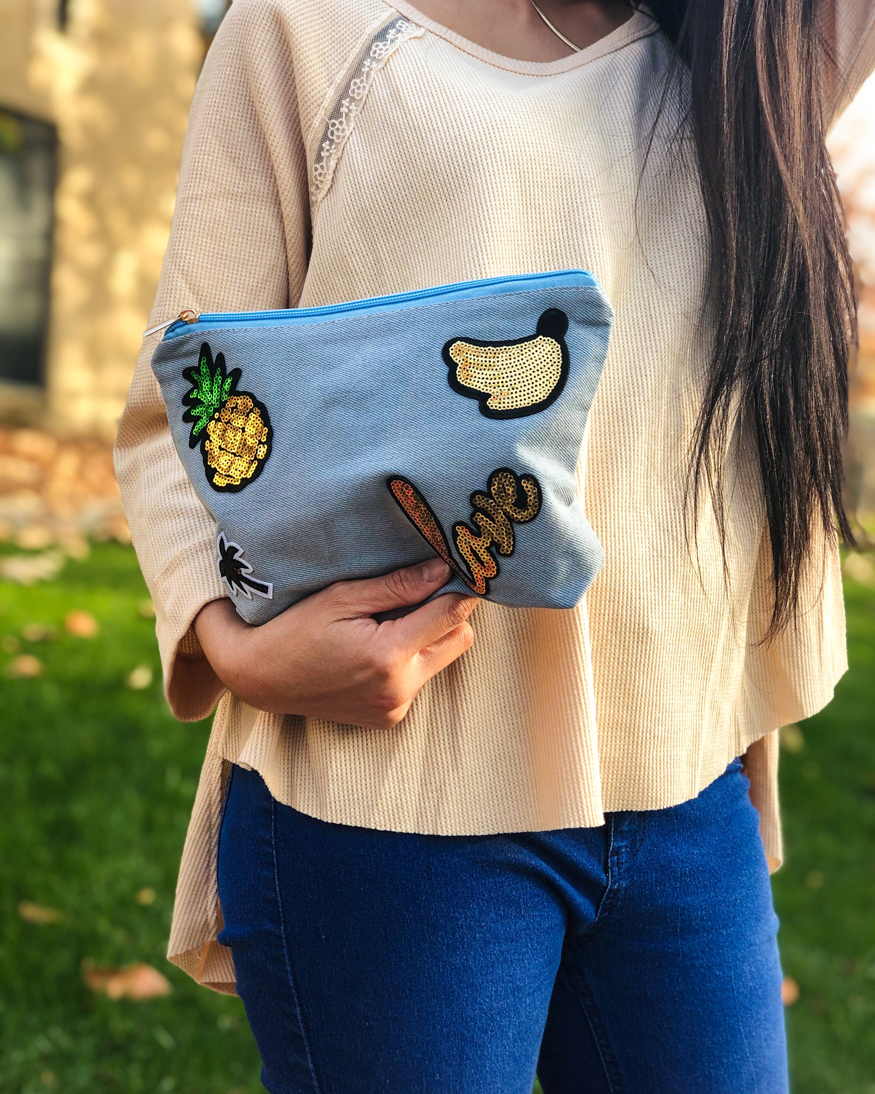 Tropics Pouch in Chambray