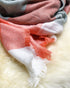 Roasting Marshmallows Blanket Scarf (Coral & Gray Color Block) - Babe Outfitters