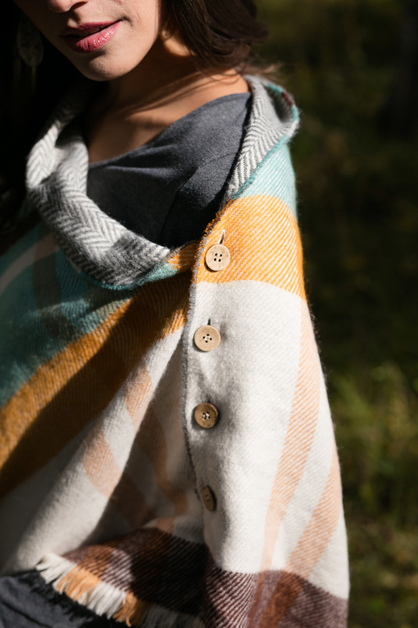 Reversible Button Scarf/Poncho