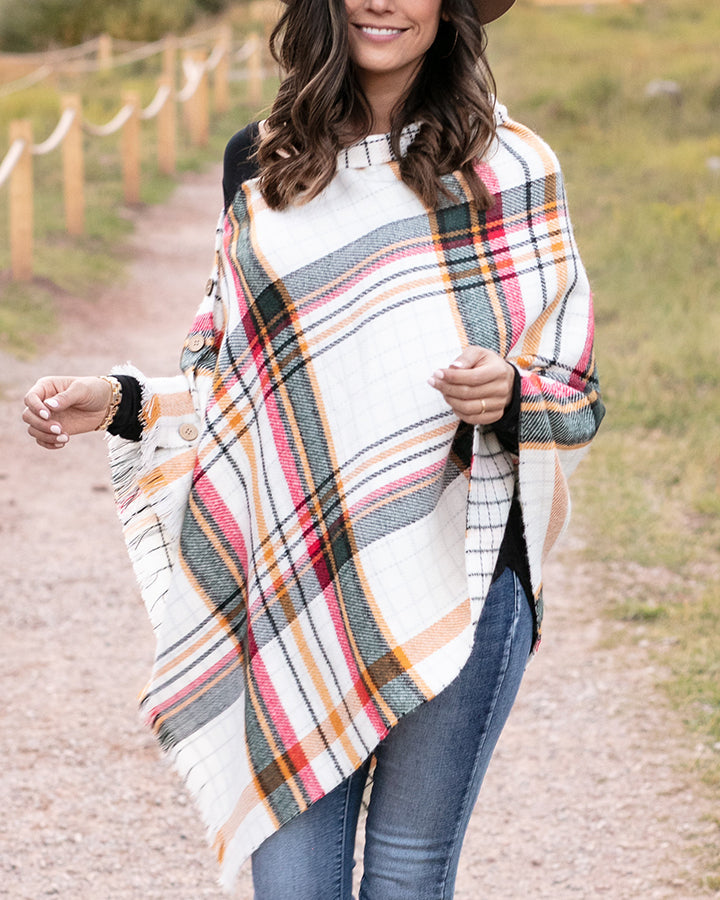 Reversible Button Scarf/Poncho