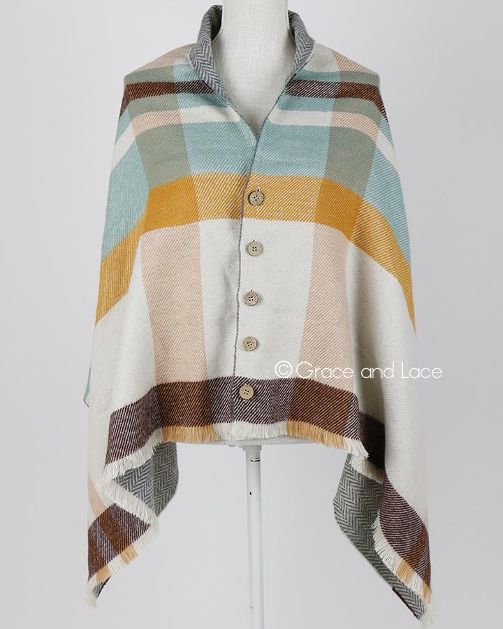 Reversible Button Scarf/Poncho