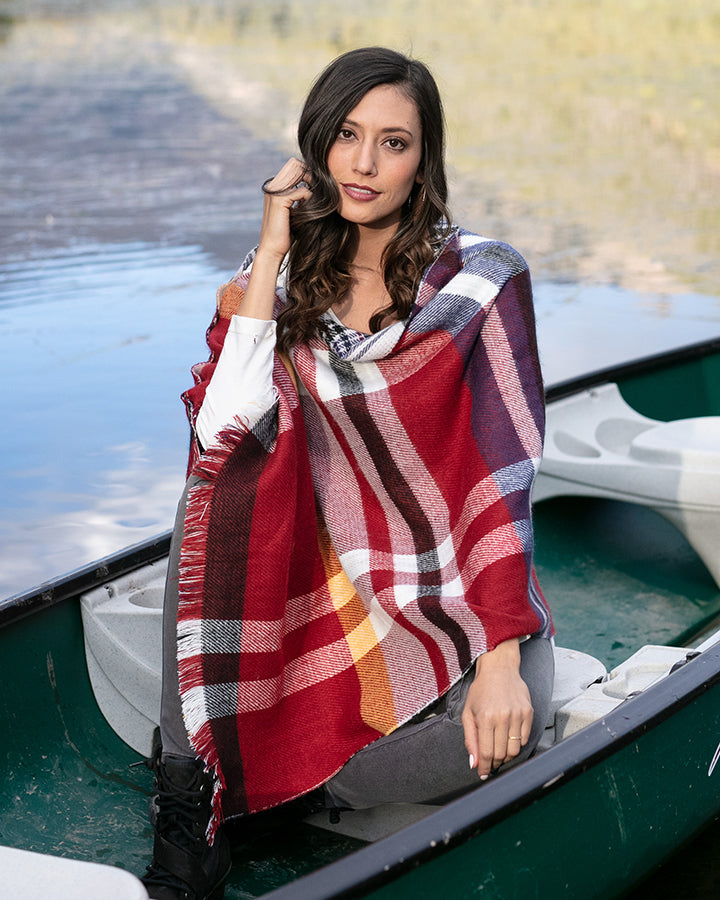 Grace & Lace Reversible Button Scarf/Poncho