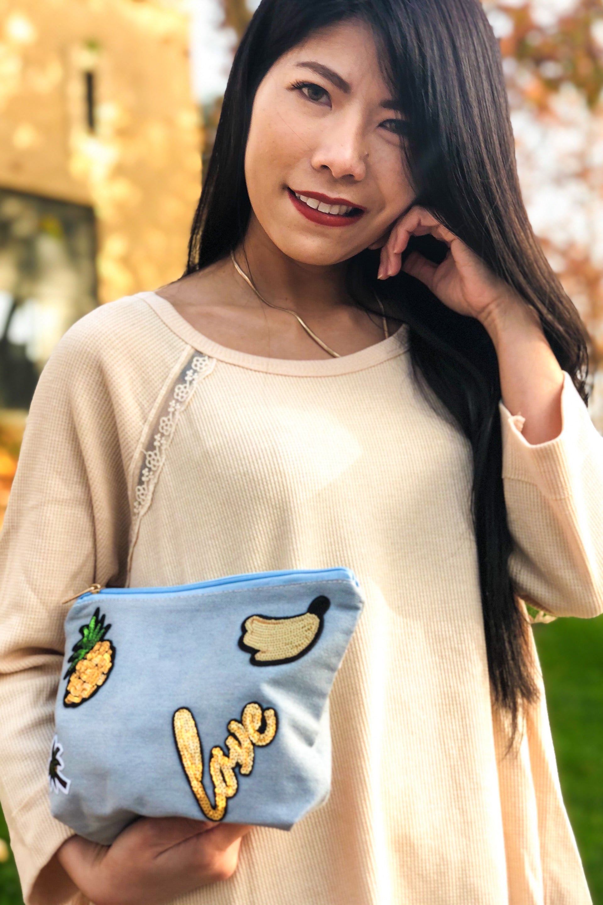 Tropics Pouch in Chambray