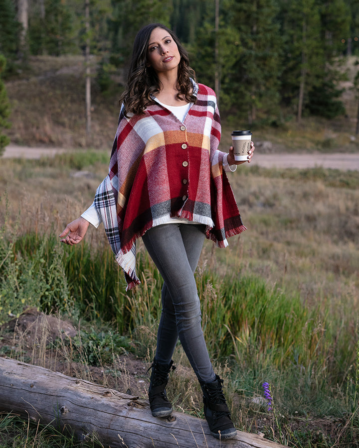 Reversible Button Scarf/Poncho