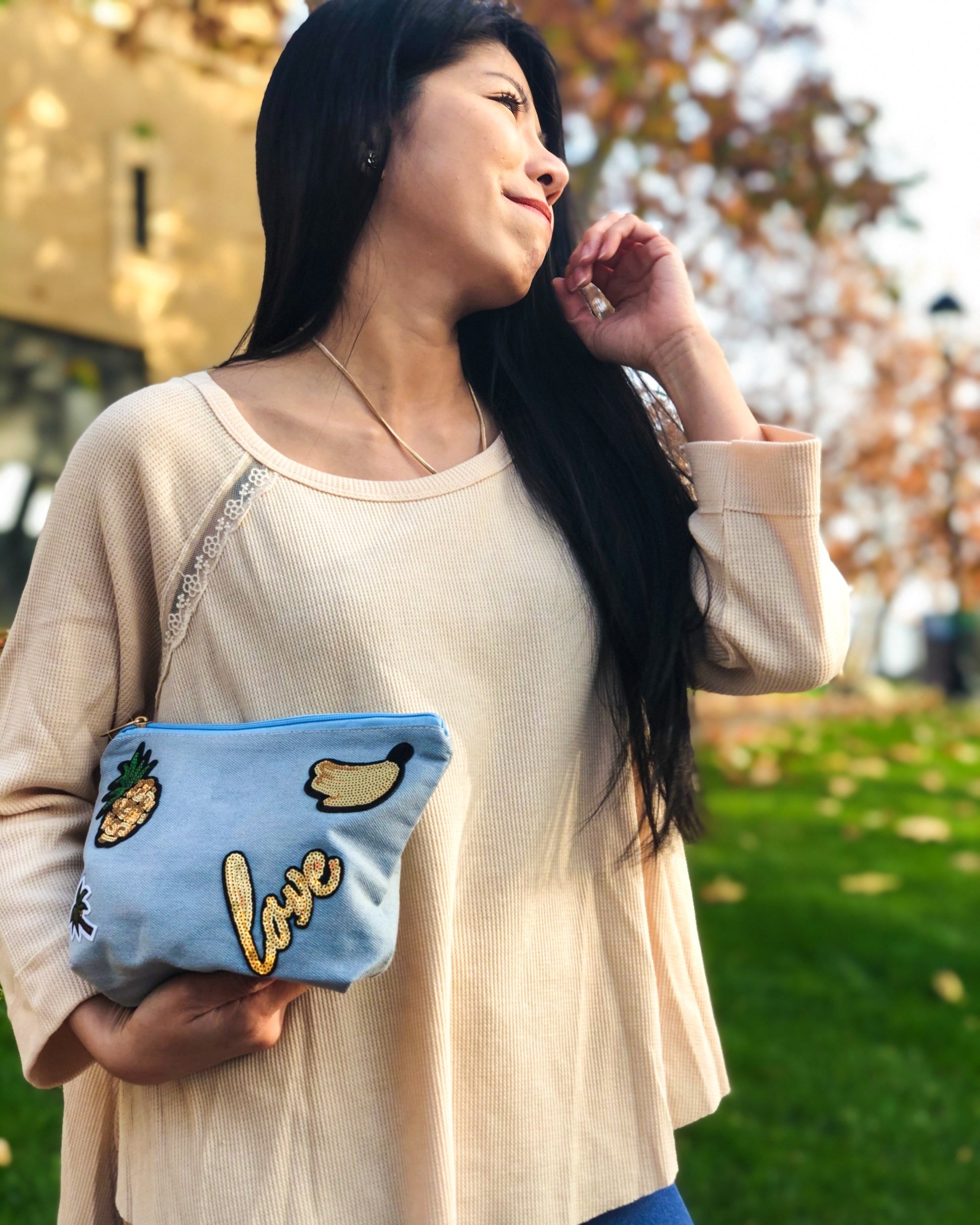 Tropics Pouch in Chambray