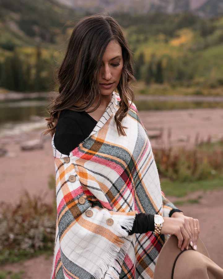 Reversible Button Scarf/Poncho