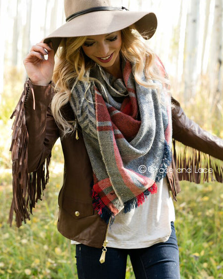 Reversible Button Scarf/Poncho