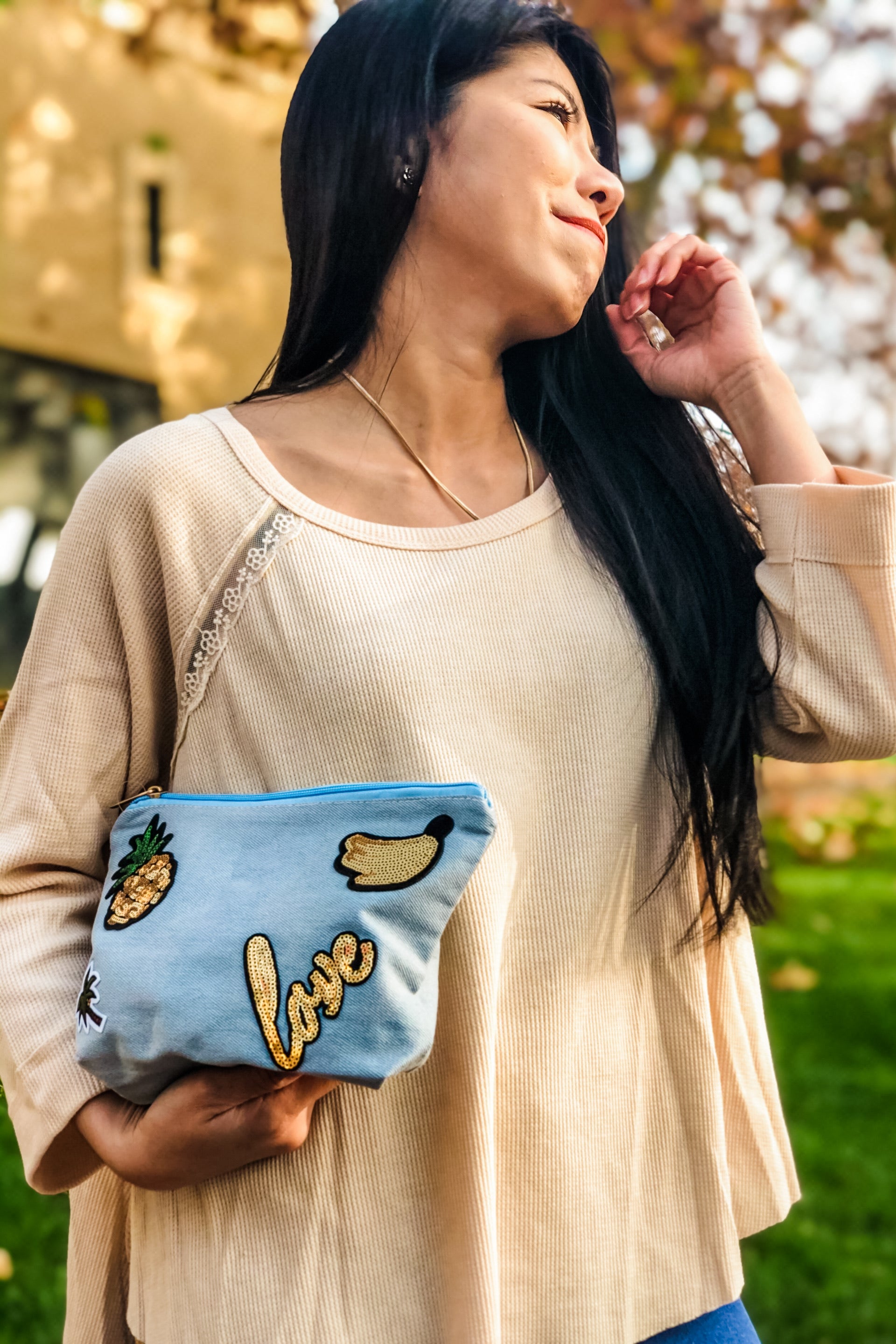 Tropics Pouch in Chambray