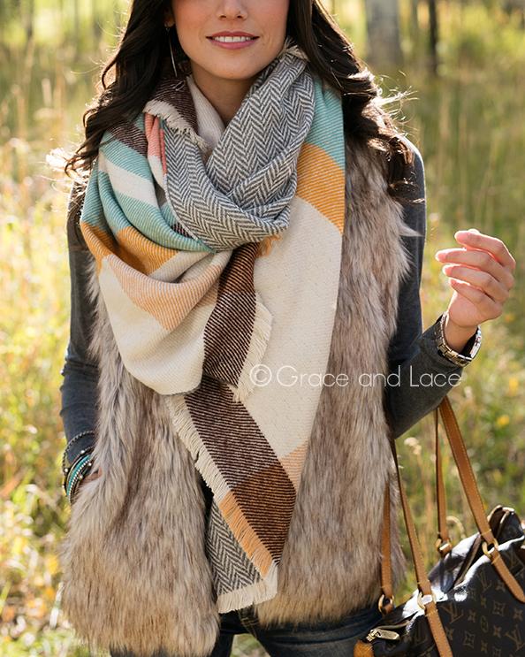 Reversible Button Scarf/Poncho