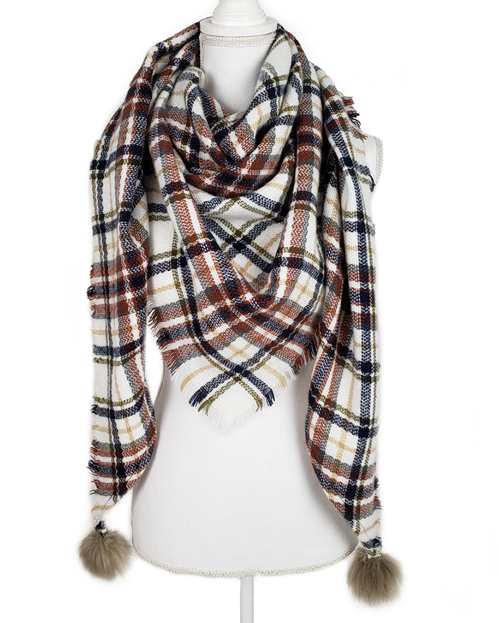 Plaid Triangle Scarf