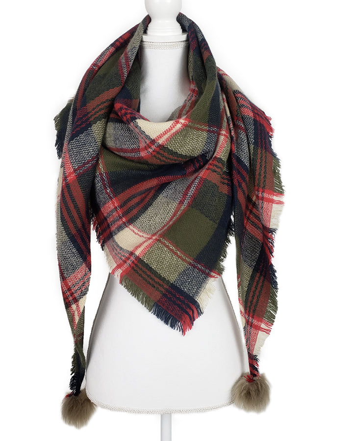 Plaid Triangle Scarf