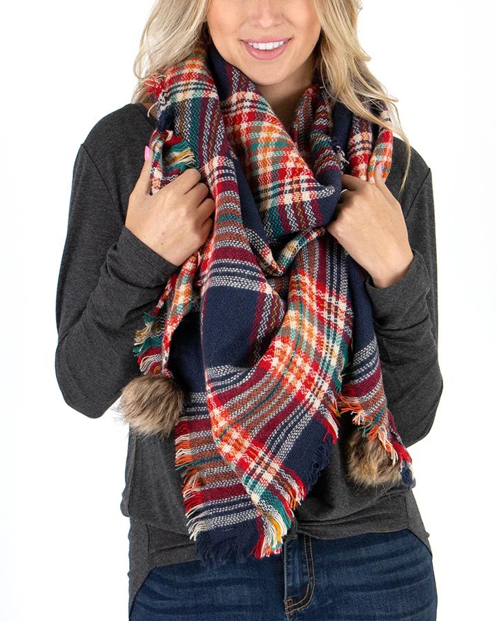 Grace & Lace Plaid Triangle Scarf