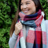 Wrap it Up Reversible Blanket Scarf (Mint Color Block & Stitched Stripe) - Babe Outfitters