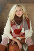 Autumn Warmth Blanket Scarf (Rust Color Block) - Babe Outfitters
