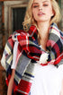 Warm and Toasty Blanket Scarf (Red, Blue, Yellow Plaid) - Babe Outfitters