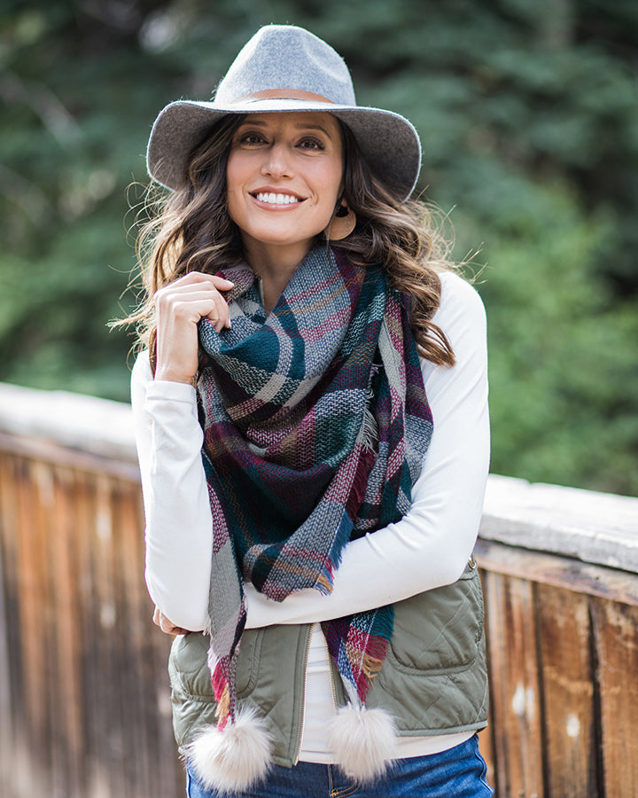 Grace & Lace Plaid Triangle Scarf